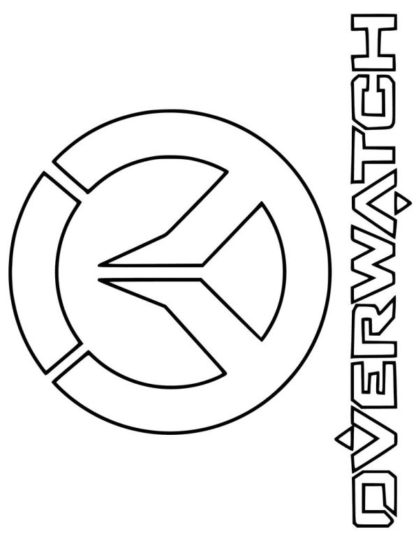 Print logo overwatch kleurplaat